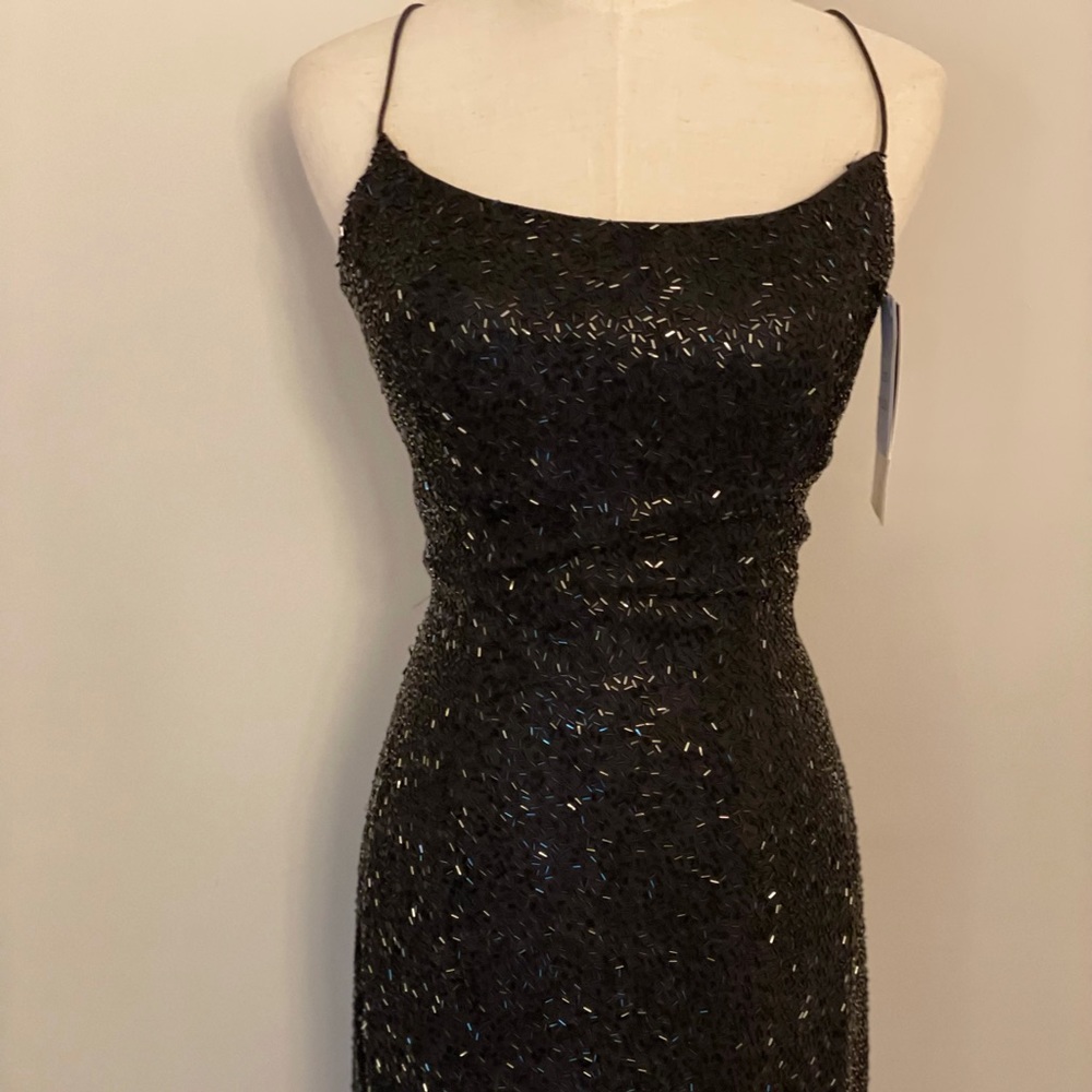 NWT Sherri Hill Black Beaded